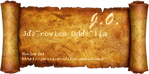 Járovics Odília névjegykártya